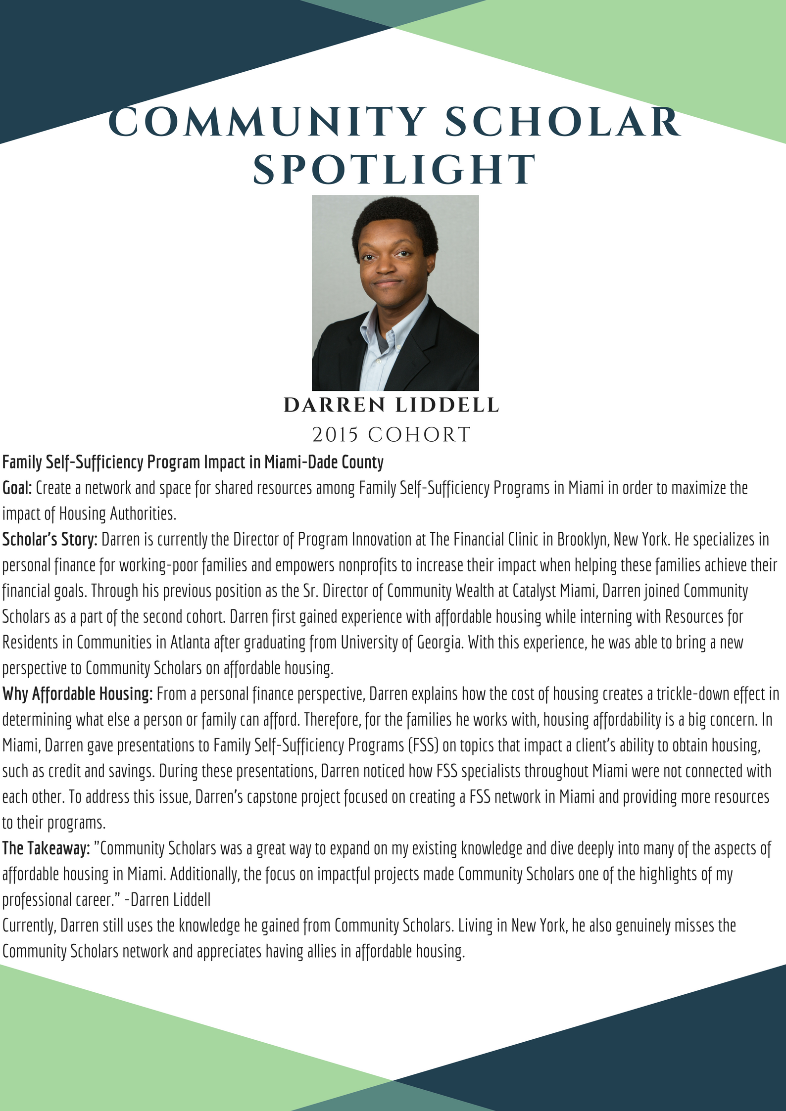 Darren Liddell Community Scholar Spotlight